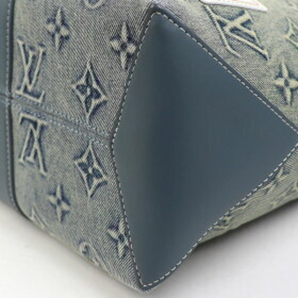 Louis Vuitton Weekend Tote NM Monogram Denim Canvas Shopping LV WEEK END - Picture 8 of 9